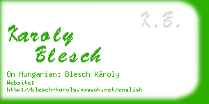 karoly blesch business card