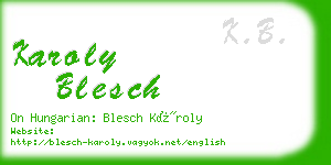 karoly blesch business card